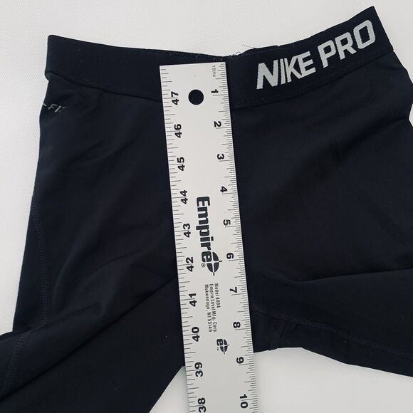 Nike Pro Leggings Women XS Black Training Capri Workout Compression Gym Athletic - Picture 8 of 10